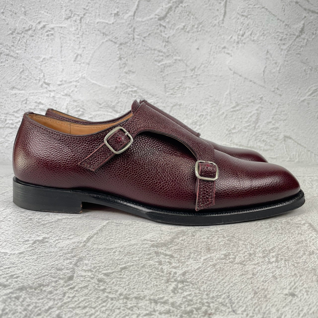 F.LLI Giacometti FG388｜ダブルモンク バーガンディー EUR40 / 25~25.5cm グレインレザー
