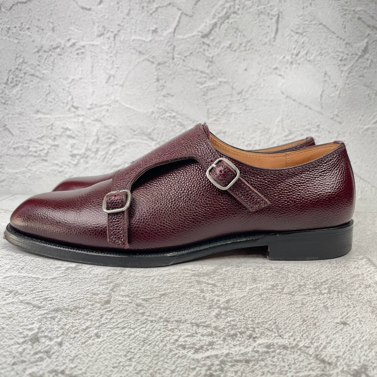 F.LLI Giacometti FG388｜ダブルモンク バーガンディー EUR40 / 25~25.5cm グレインレザー