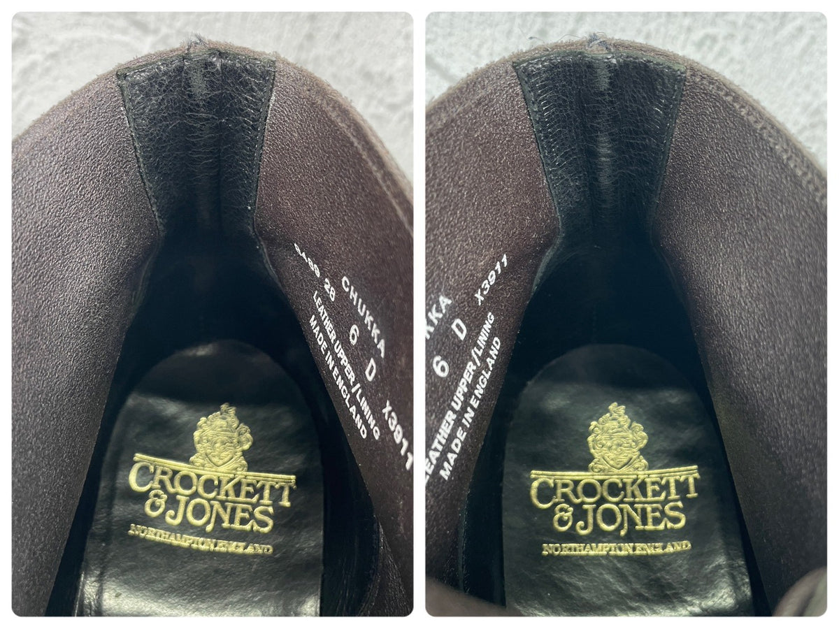 Crockett&Jones クロケットアンドジョーンズ｜CHUKKA チャッカ｜スエード チャッカブーツ ダークブラウン UK6D / 24.5cm 200ラスト W3630