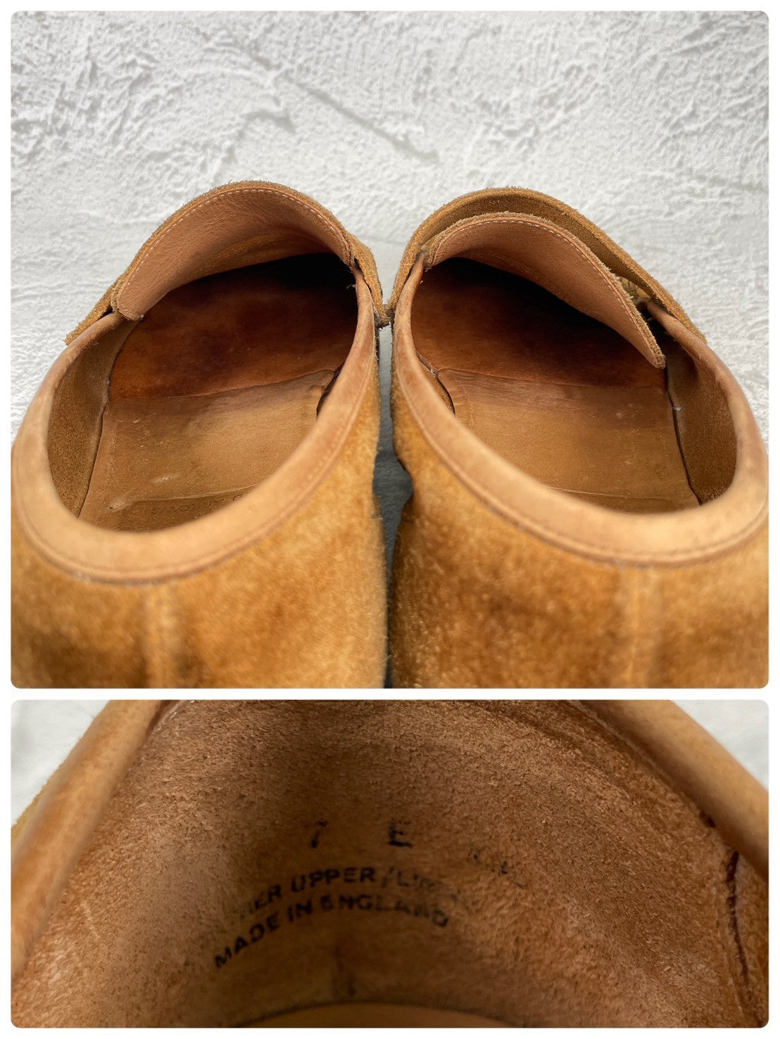 Crockett&Jones クロケットアンドジョーンズ｜UNITED ARROWS別注｜コインローファー スエード ライトブラウン UK7 / 25.5cm W3626
