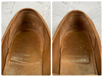 Crockett&Jones クロケットアンドジョーンズ｜UNITED ARROWS別注｜コインローファー スエード ライトブラウン UK7 / 25.5cm W3626