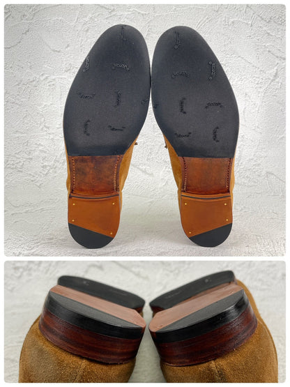 Crockett&Jones クロケットアンドジョーンズ｜UNITED ARROWS別注｜コインローファー スエード ライトブラウン UK7 / 25.5cm W3626