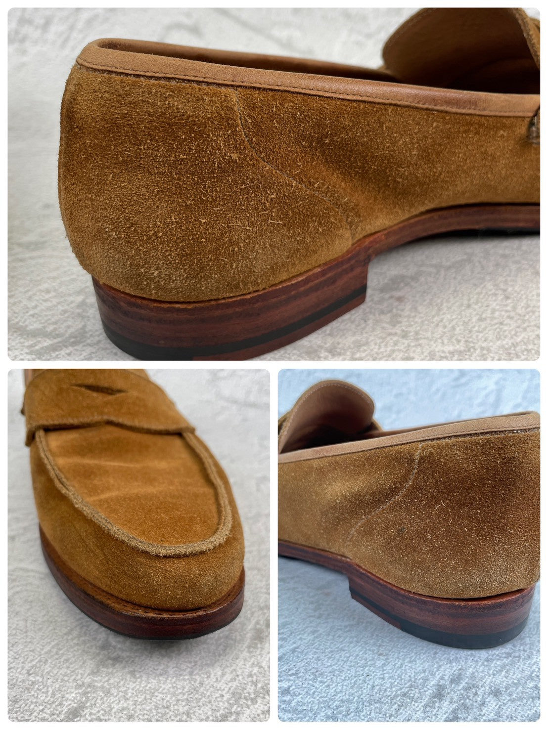 Crockett&Jones クロケットアンドジョーンズ｜UNITED ARROWS別注｜コインローファー スエード ライトブラウン UK7 / 25.5cm W3626