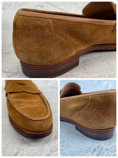 Crockett&Jones クロケットアンドジョーンズ｜UNITED ARROWS別注｜コインローファー スエード ライトブラウン UK7 / 25.5cm W3626