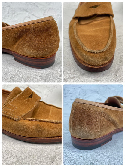 Crockett&Jones クロケットアンドジョーンズ｜UNITED ARROWS別注｜コインローファー スエード ライトブラウン UK7 / 25.5cm W3626