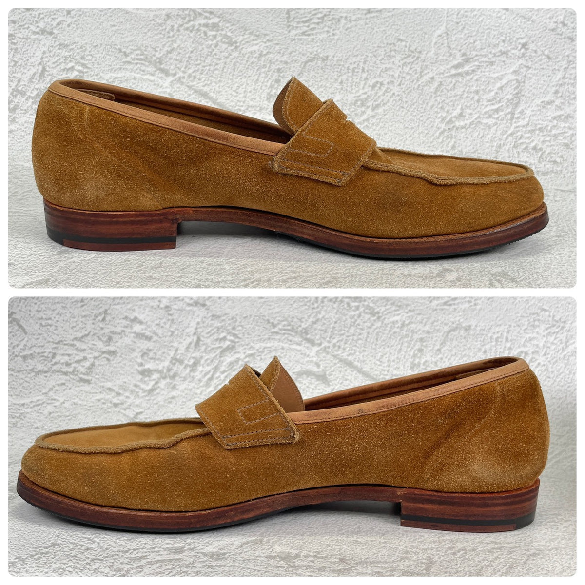 Crockett&Jones クロケットアンドジョーンズ｜UNITED ARROWS別注｜コインローファー スエード ライトブラウン UK7 / 25.5cm W3626