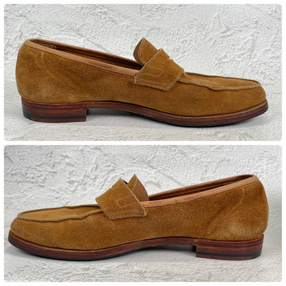 Crockett&Jones クロケットアンドジョーンズ｜UNITED ARROWS別注｜コインローファー スエード ライトブラウン UK7 / 25.5cm W3626