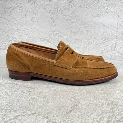 Crockett&Jones クロケットアンドジョーンズ｜UNITED ARROWS別注｜コインローファー スエード ライトブラウン UK7 / 25.5cm W3626