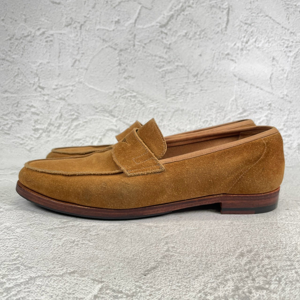 Crockett&Jones クロケットアンドジョーンズ｜UNITED ARROWS別注｜コインローファー スエード ライトブラウン UK7 / 25.5cm W3626