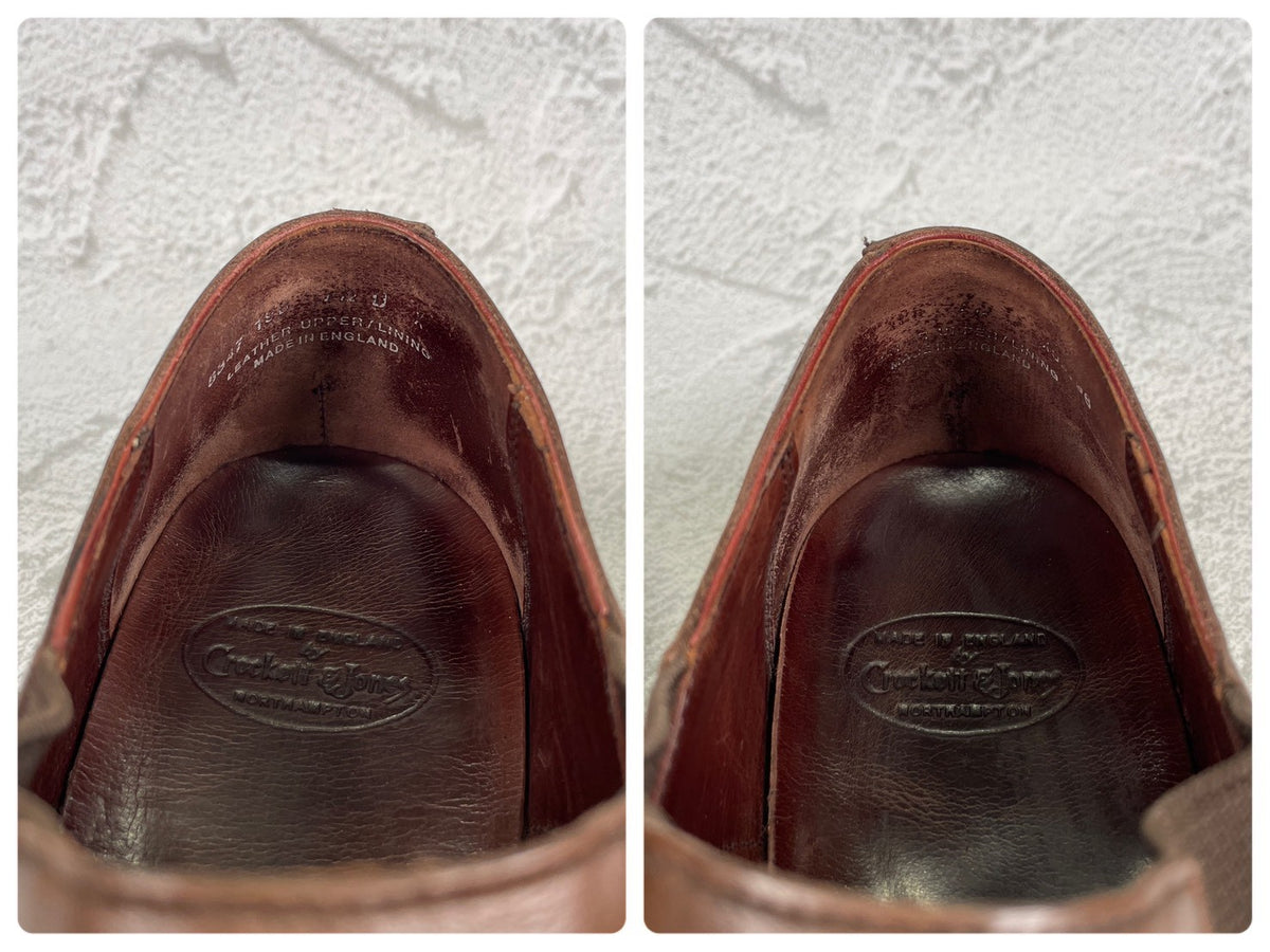 Crockett&Jones クロケットアンドジョーンズ｜サイドエラスティック ウイング｜ブラウン UK7.5D / 26cm シティソール W3625