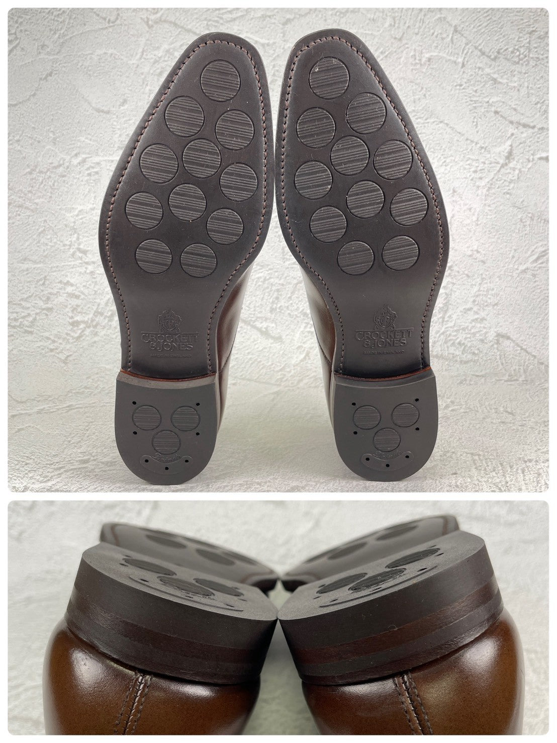 Crockett&Jones クロケットアンドジョーンズ｜サイドエラスティック ウイング｜ブラウン UK7.5D / 26cm シティソール W3625