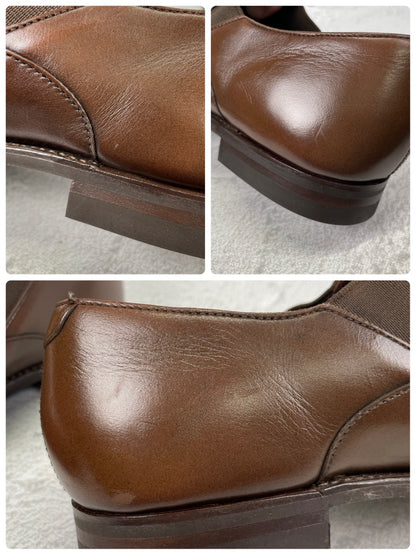 Crockett&Jones クロケットアンドジョーンズ｜サイドエラスティック ウイング｜ブラウン UK7.5D / 26cm シティソール W3625
