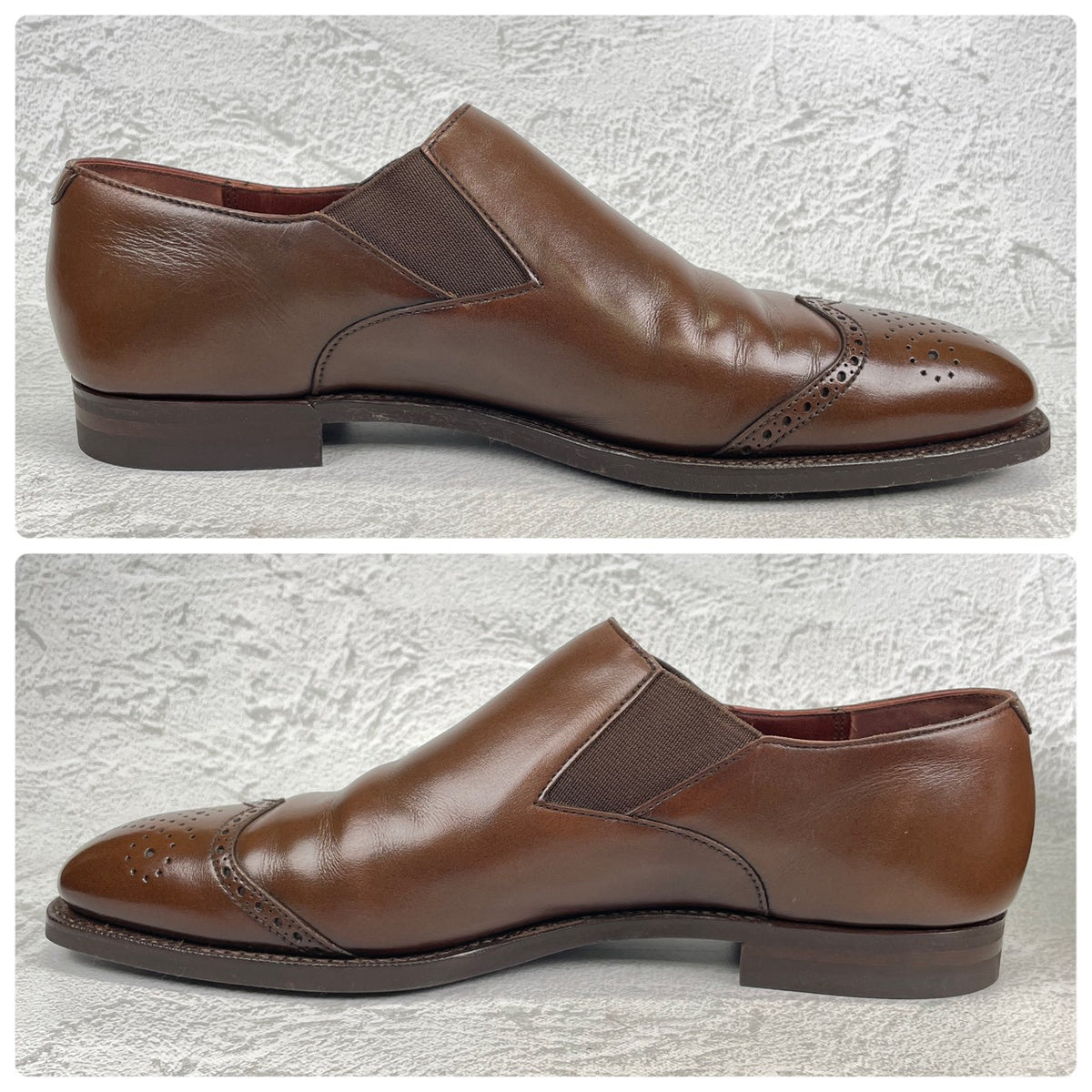 Crockett&Jones クロケットアンドジョーンズ｜サイドエラスティック ウイング｜ブラウン UK7.5D / 26cm シティソール W3625