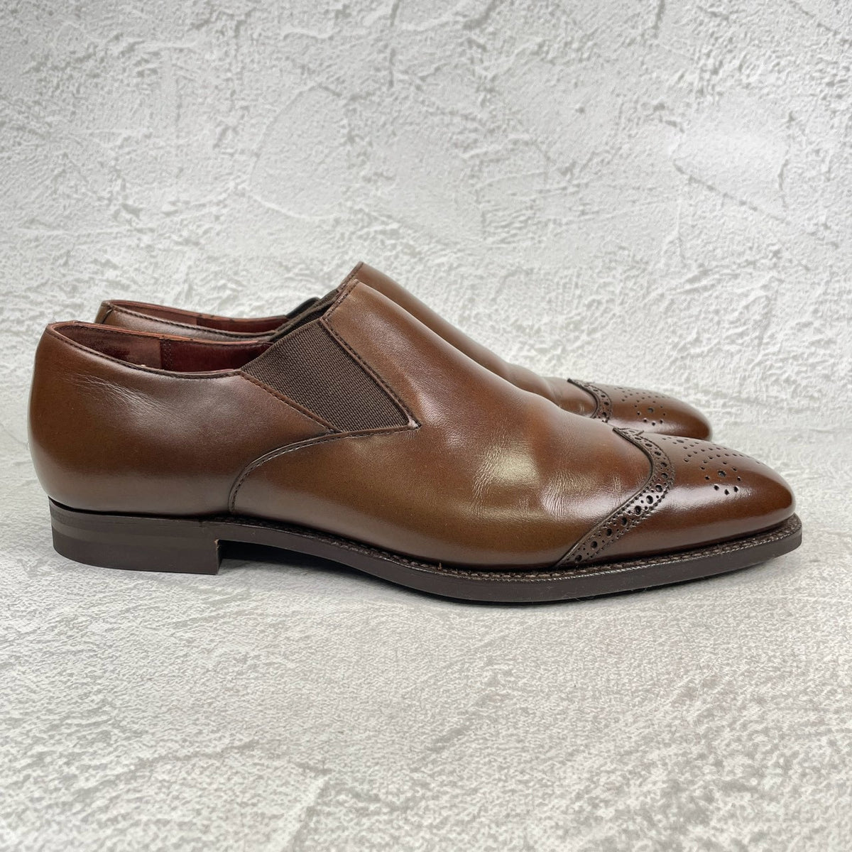 Crockett&Jones クロケットアンドジョーンズ｜サイドエラスティック ウイング｜ブラウン UK7.5D / 26cm シティソール W3625