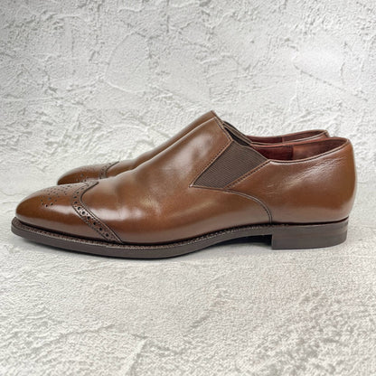 Crockett&Jones クロケットアンドジョーンズ｜サイドエラスティック ウイング｜ブラウン UK7.5D / 26cm シティソール W3625