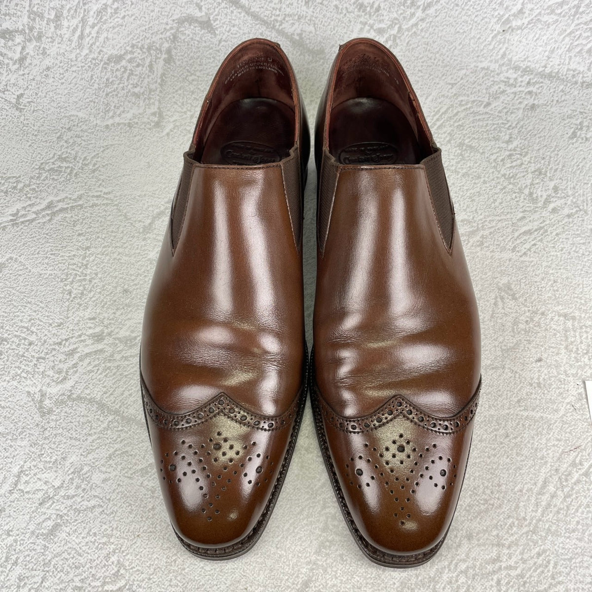 Crockett&Jones クロケットアンドジョーンズ｜サイドエラスティック ウイング｜ブラウン UK7.5D / 26cm シティソール W3625