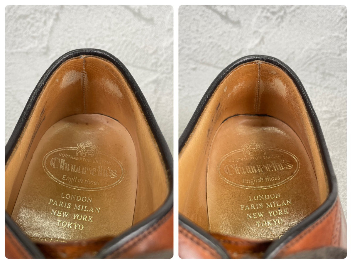 Church's チャーチ｜LAVERSOCK ラヴァーソック｜セミブローグ 内羽根 ブラウン UK6.5 / 25cm W3623