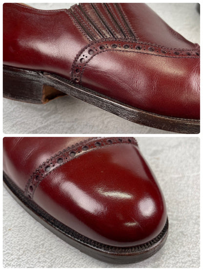 POULSEN SKONE&Co. ポールセン・スコーン｜サイドエラスティック｜クォーターブローグ バーガンディ UK6 / 24.5cm ダブルネーム W3622