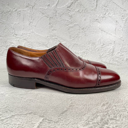 POULSEN SKONE&Co. ポールセン・スコーン｜サイドエラスティック｜クォーターブローグ バーガンディ UK6 / 24.5cm ダブルネーム W3622