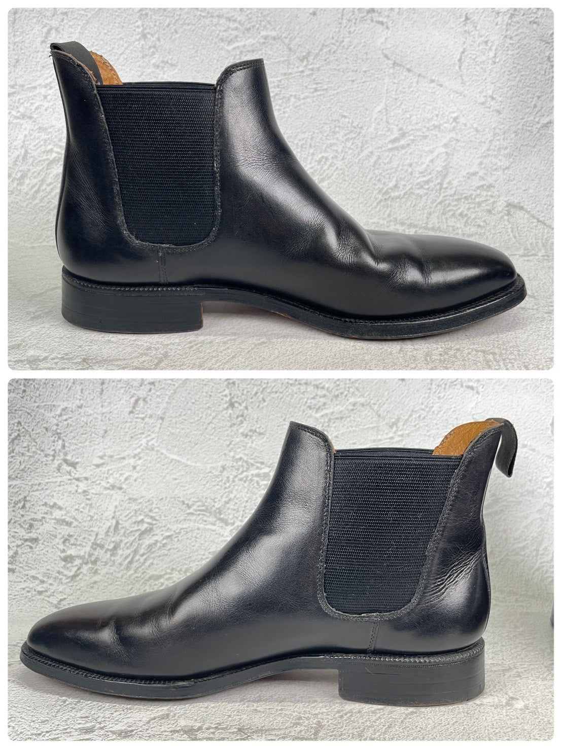 Crockett&Jones クロケットアンドジョーンズ｜Paul Smith ポールスミス別注｜チェルシーブーツ サイドゴア ブラック UK6.5E / 25cm レザーソール W3633