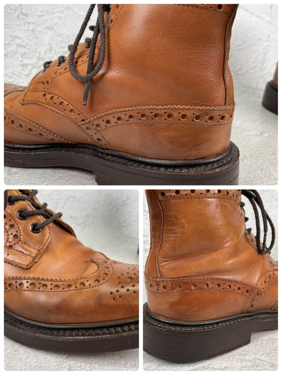 Tricker's トリッカーズ｜MALTON モールトン M2508｜カントリーブーツ フルブローグ エイコーン系ブラウン UK6 / 25cm ダブルレザーソール 英国製 W3632