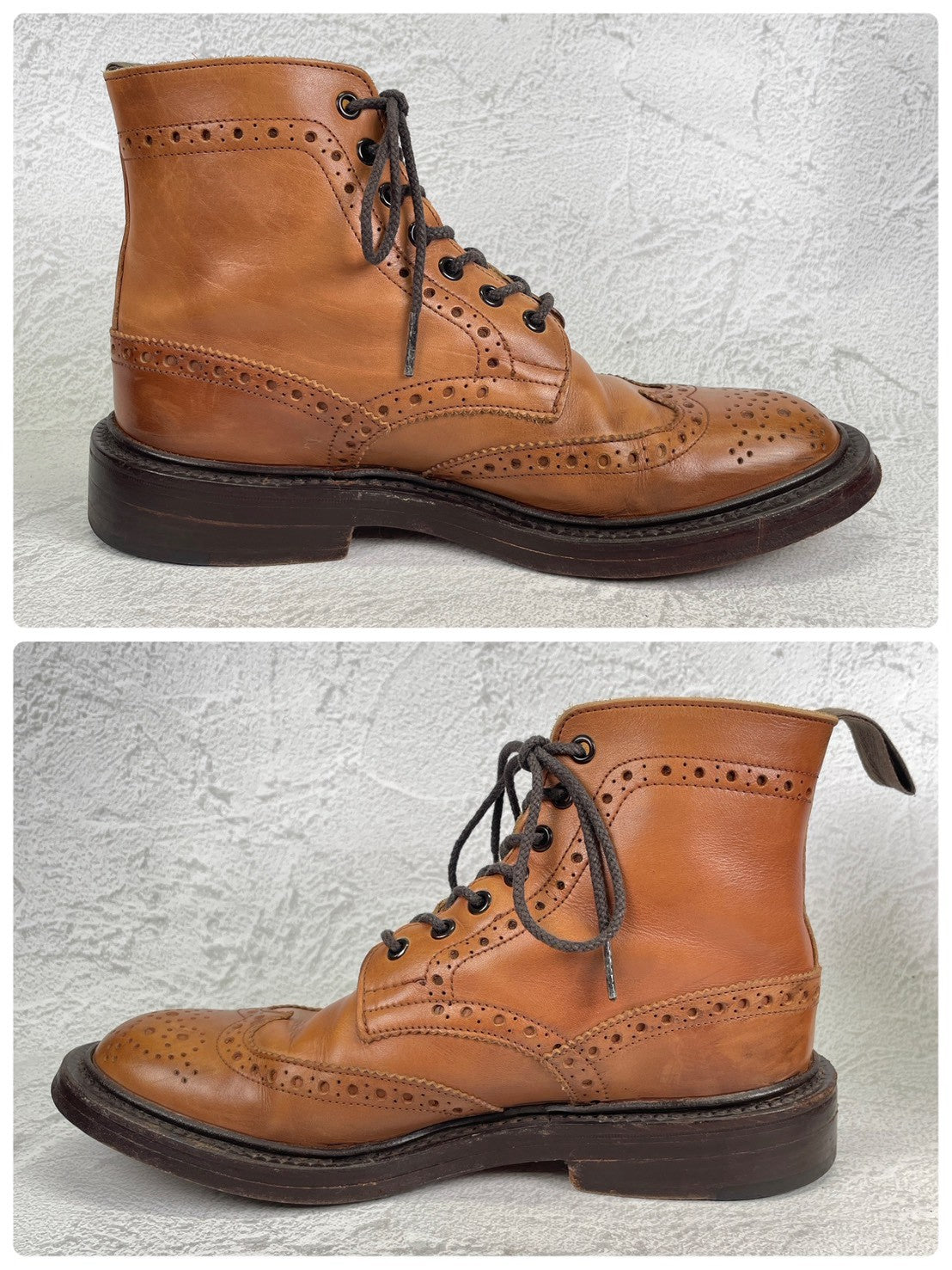 Tricker's トリッカーズ｜MALTON モールトン M2508｜カントリーブーツ フルブローグ エイコーン系ブラウン UK6 / 25cm ダブルレザーソール 英国製 W3632