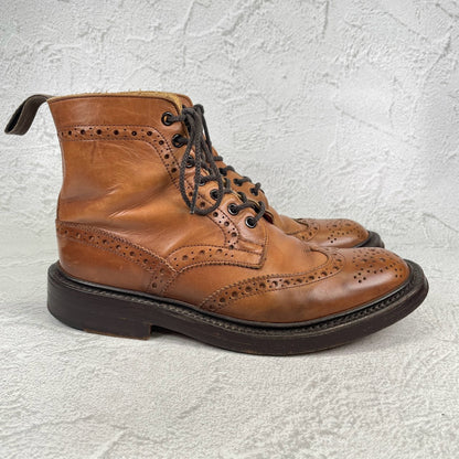 Tricker's トリッカーズ｜MALTON モールトン M2508｜カントリーブーツ フルブローグ エイコーン系ブラウン UK6 / 25cm ダブルレザーソール 英国製 W3632