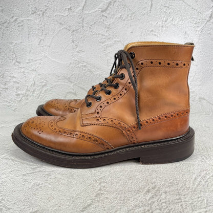 Tricker's トリッカーズ｜MALTON モールトン M2508｜カントリーブーツ フルブローグ エイコーン系ブラウン UK6 / 25cm ダブルレザーソール 英国製 W3632