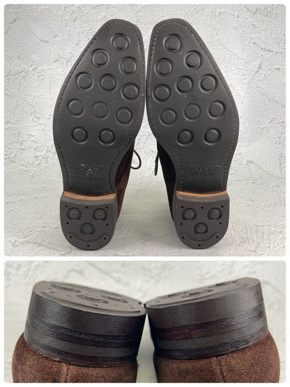 Crockett&Jones クロケットアンドジョーンズ｜TETBURY テットベリー｜スエード チャッカブーツ ダークブラウン UK7E / 25.5cm 348ラスト シティソール 英国製 W3634