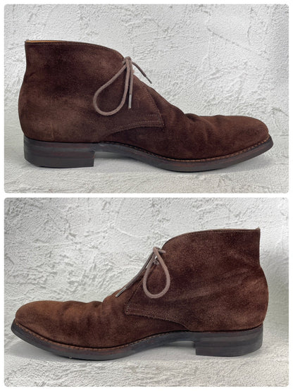 Crockett&Jones クロケットアンドジョーンズ｜TETBURY テットベリー｜スエード チャッカブーツ ダークブラウン UK7E / 25.5cm 348ラスト シティソール 英国製 W3634