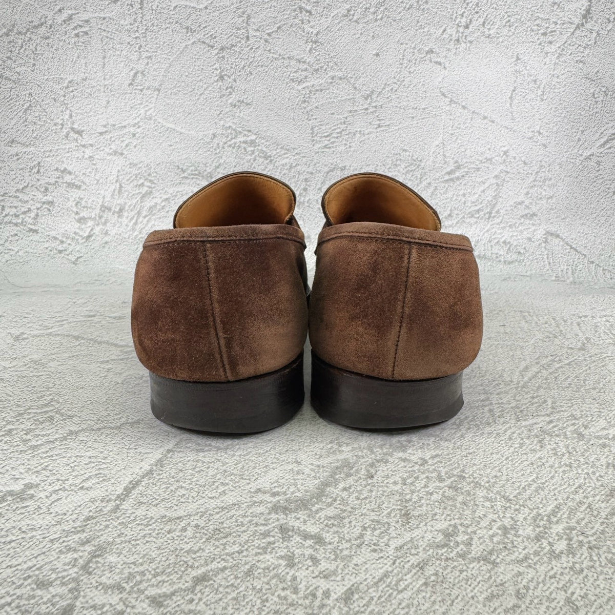 Crockett&Jones クロケットアンドジョーンズ｜RUTLAND ラトランド｜コインローファー スエード ハーフサドル スクエアトゥ ブラウン UK6 / 24.5cm 英国靴 W3639