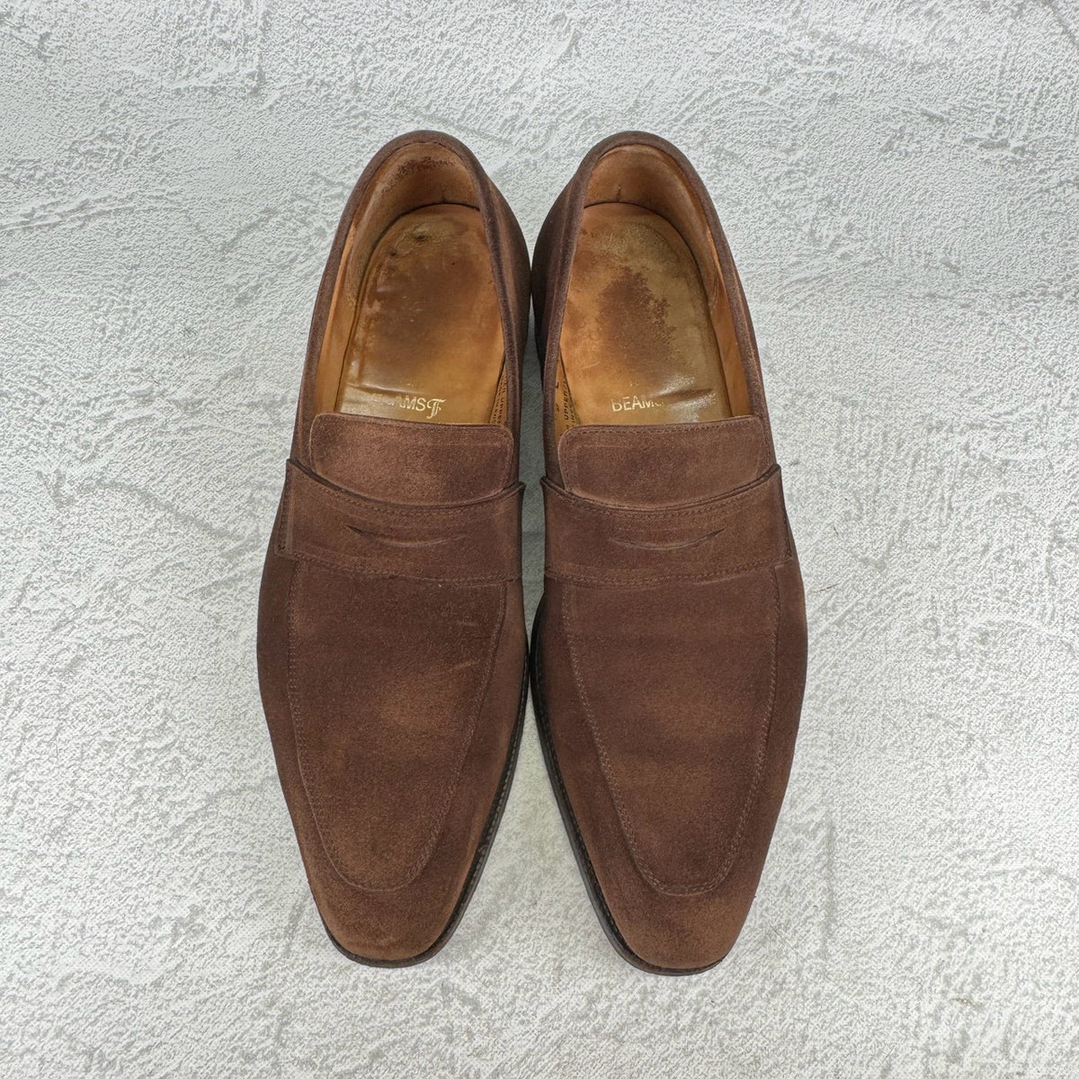 Crockett&Jones クロケットアンドジョーンズ｜RUTLAND ラトランド｜コインローファー スエード ハーフサドル スクエアトゥ ブラウン UK6 / 24.5cm 英国靴 W3639