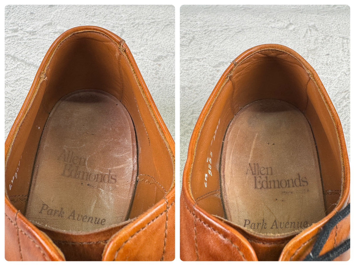 Allen Edmonds アレンエドモンズ｜PARK AVENUE パークアベニュー｜ストレートチップ 内羽根 ライトブラウン US6.5E / 24.5cm相当 レザーソール USA製 W3640