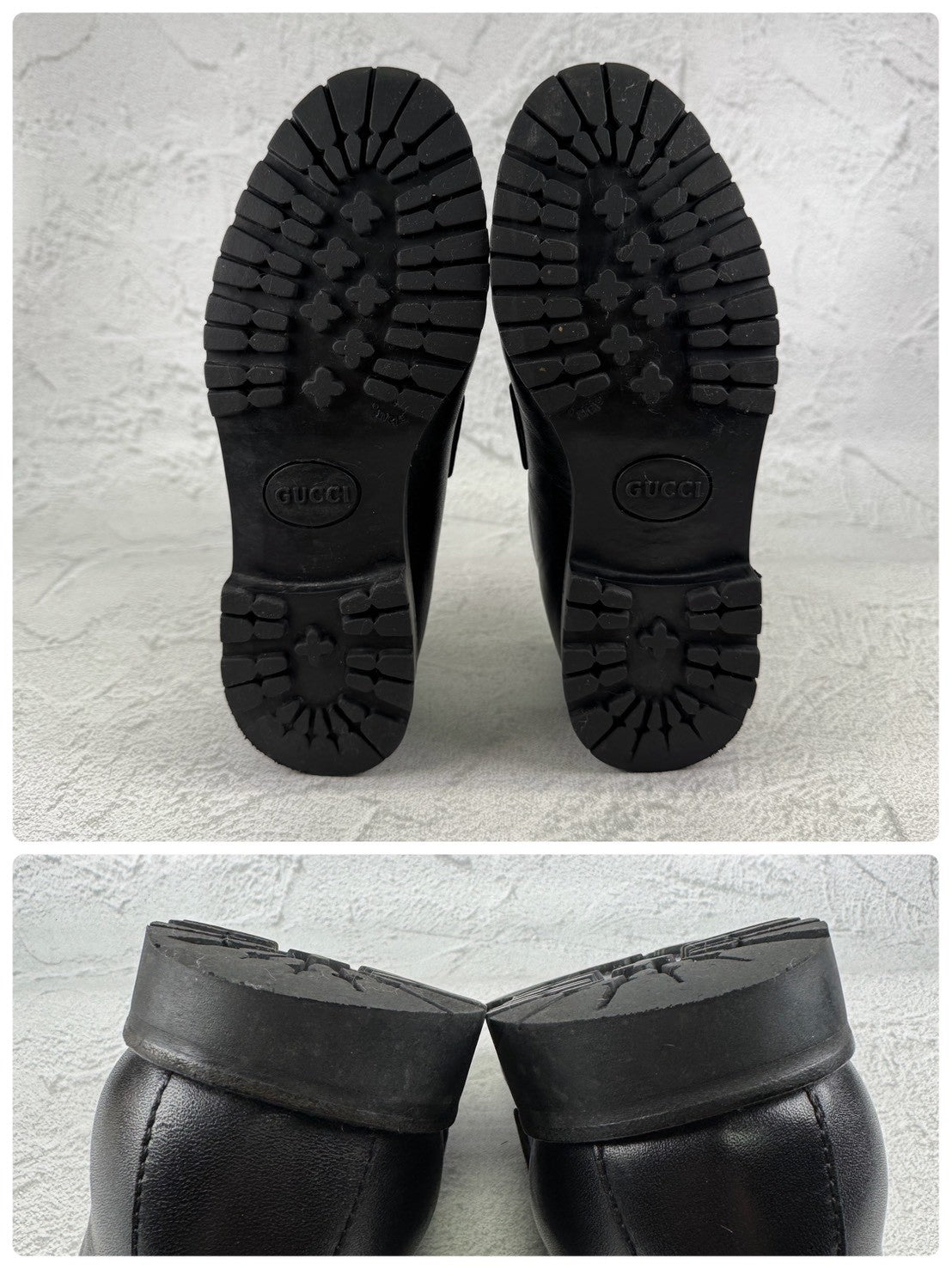 GUCCI グッチ｜ホースビット チャッカブーツ｜ホースビット レザー ブラック US6.5相当 / 23.5cm レディース ラバーソール W3637