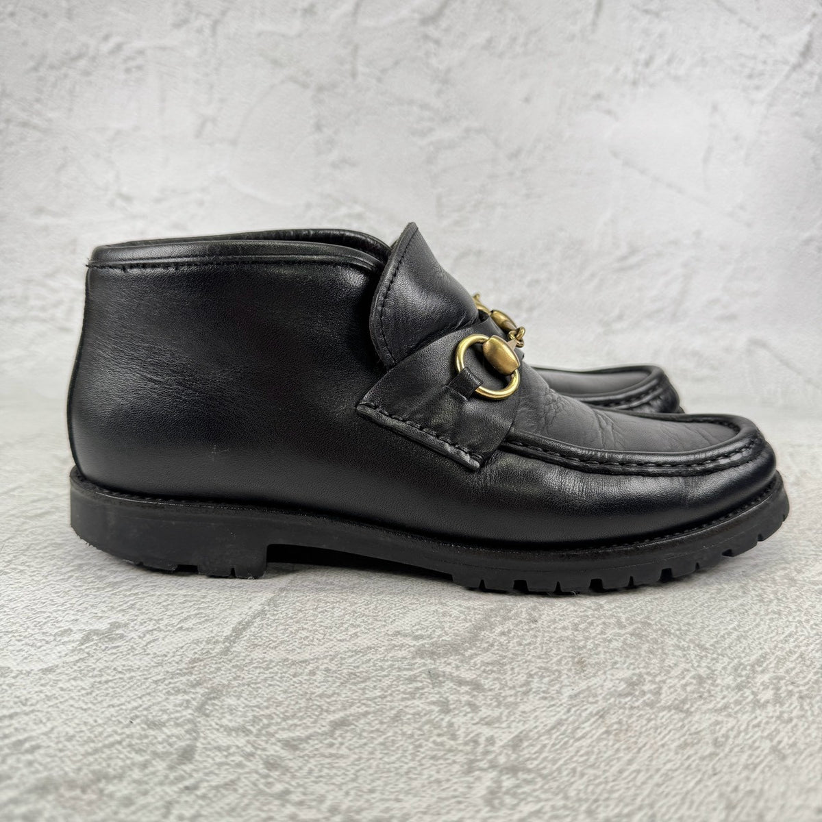 GUCCI グッチ｜ホースビット チャッカブーツ｜ホースビット レザー ブラック US6.5相当 / 23.5cm レディース ラバーソール W3637