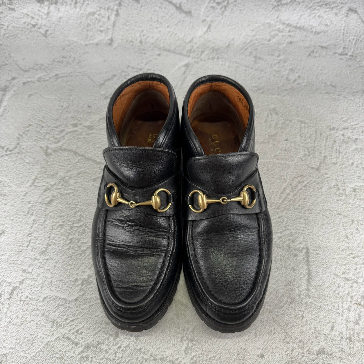 GUCCI グッチ｜ホースビット チャッカブーツ｜ホースビット レザー ブラック US6.5相当 / 23.5cm レディース ラバーソール W3637