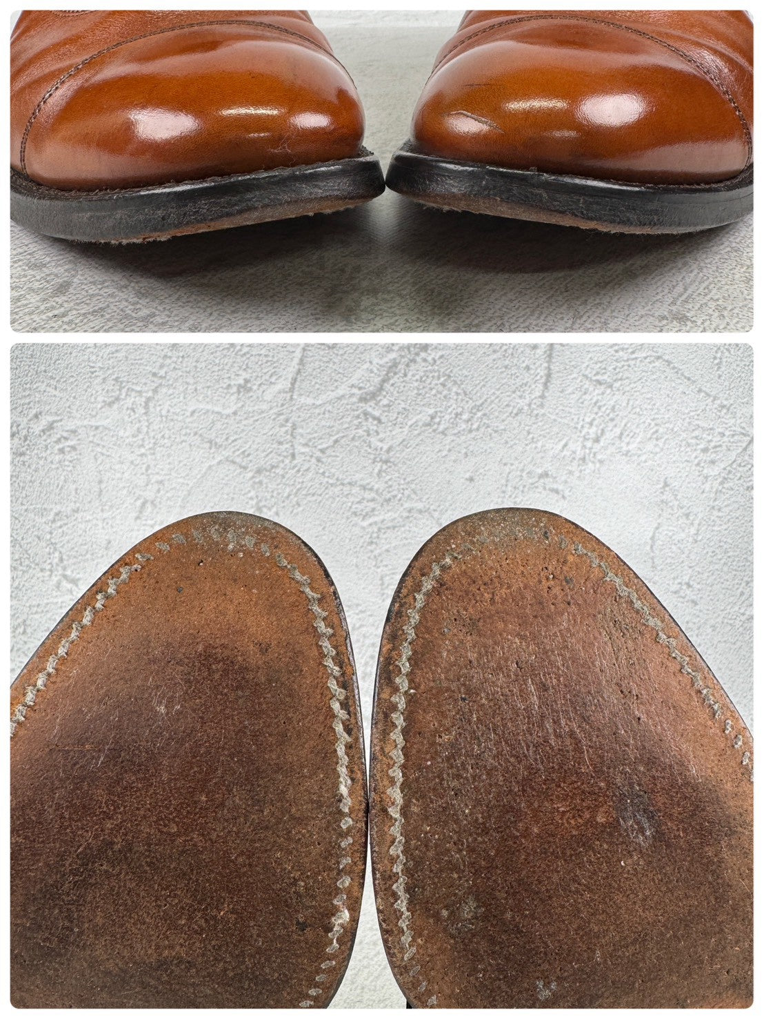 Allen Edmonds アレンエドモンズ｜PARK AVENUE パークアベニュー｜ストレートチップ 内羽根 ライトブラウン US6.5E / 24.5cm相当 レザーソール USA製 W3640