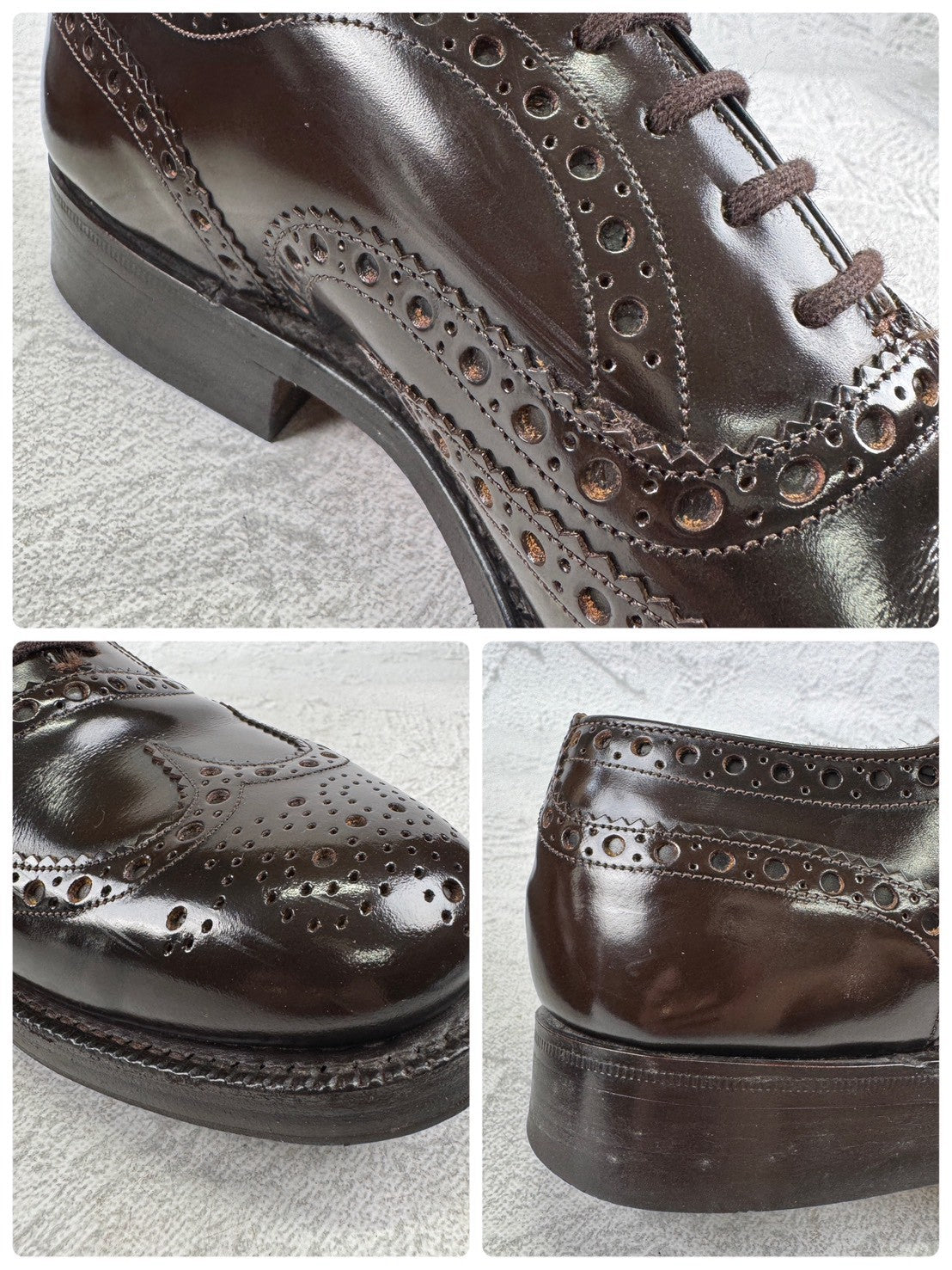 Church's チャーチ｜BURWOOD バーウッド｜フルブローグ 外羽根 ダークブラウン UK6G / 24.5cm 81ラスト 4都市 ポリッシュドバインダーカーフ 英国製 W3641