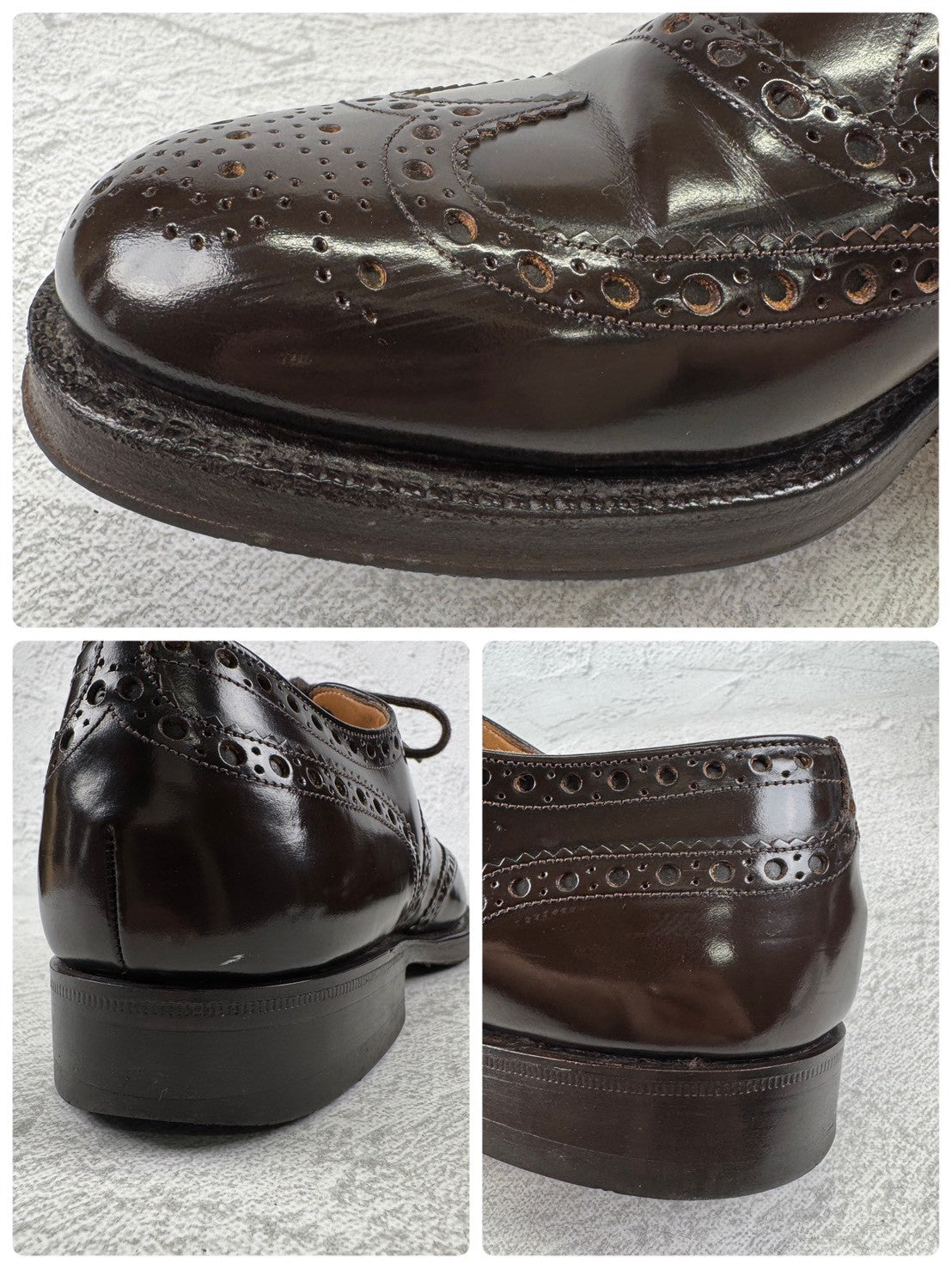 Church's チャーチ｜BURWOOD バーウッド｜フルブローグ 外羽根 ダークブラウン UK6G / 24.5cm 81ラスト 4都市 ポリッシュドバインダーカーフ 英国製 W3641