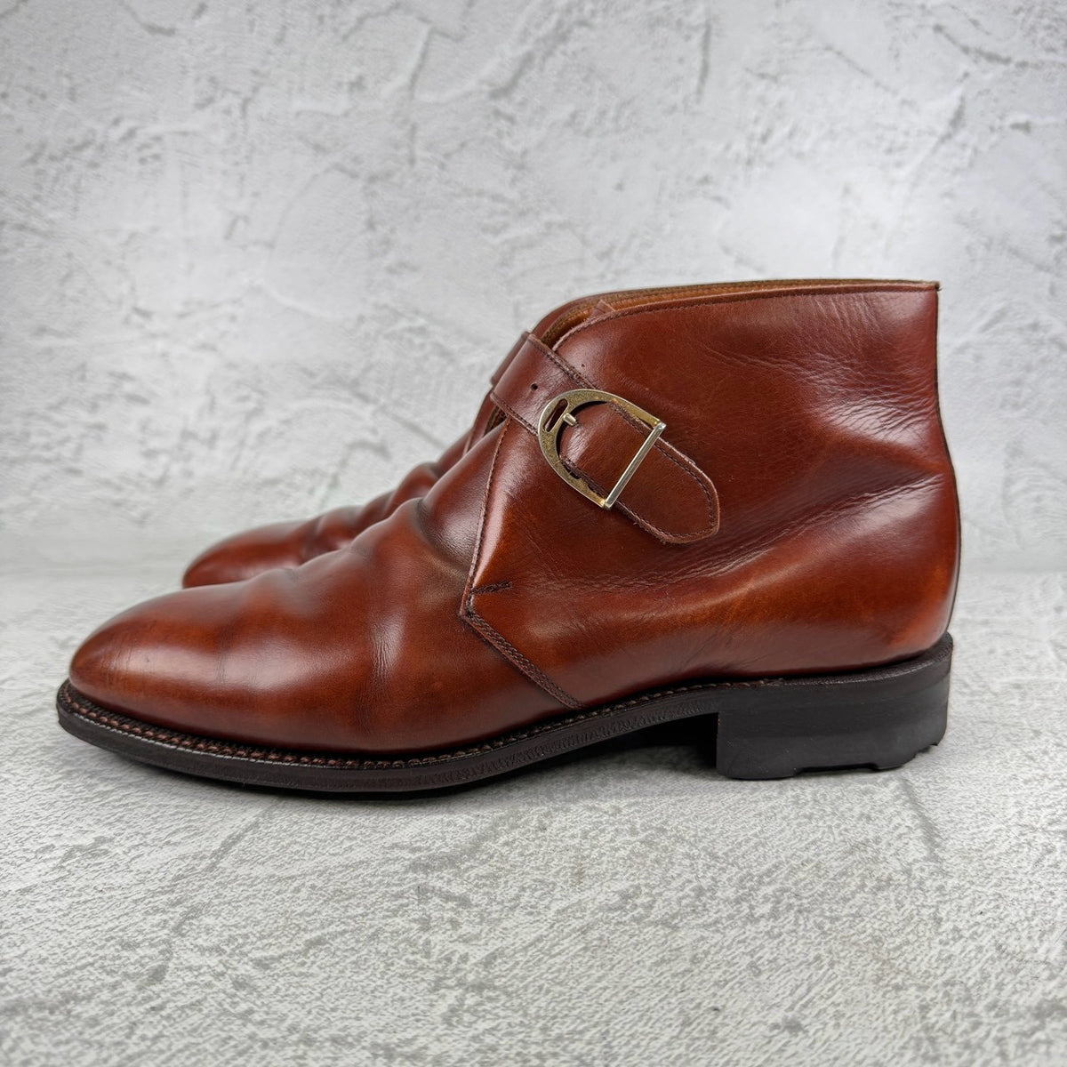 Crockett&Jones クロケットアンドジョーンズ｜ALDERSHOT オルダーショット｜シングルモンク チャッカブーツ 赤茶 UK7 / 25.5cm リッジウェイソール 英国靴 W3650