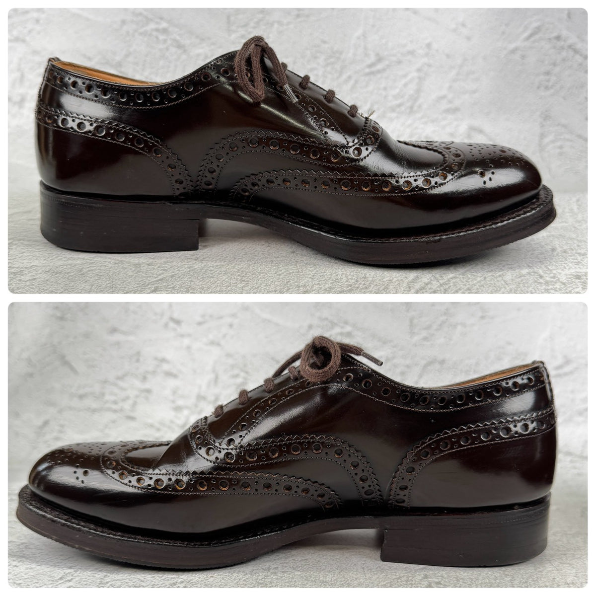 Church's チャーチ｜BURWOOD バーウッド｜フルブローグ 外羽根 ダークブラウン UK6G / 24.5cm 81ラスト 4都市 ポリッシュドバインダーカーフ 英国製 W3641