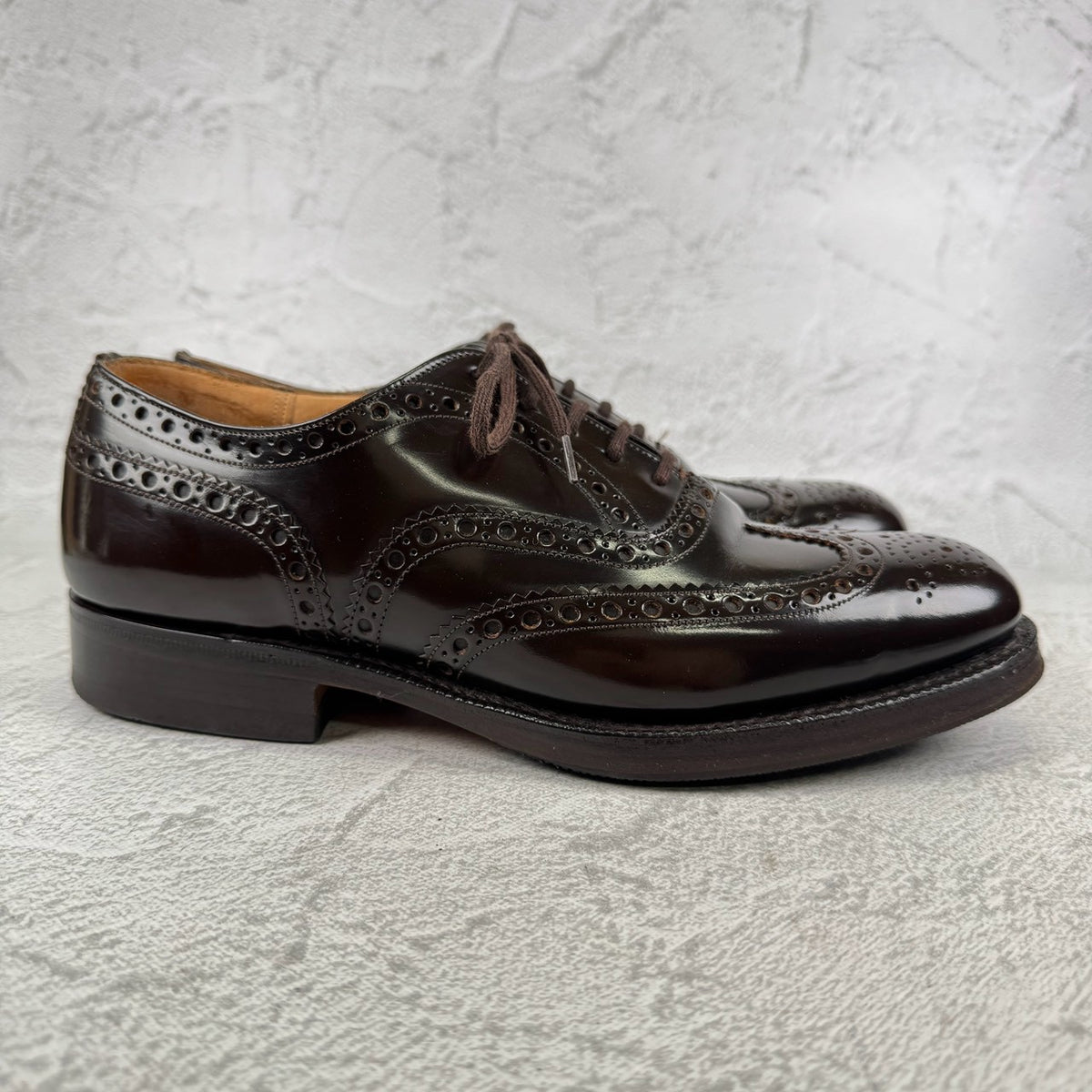 Church's チャーチ｜BURWOOD バーウッド｜フルブローグ 外羽根 ダークブラウン UK6G / 24.5cm 81ラスト 4都市 ポリッシュドバインダーカーフ 英国製 W3641
