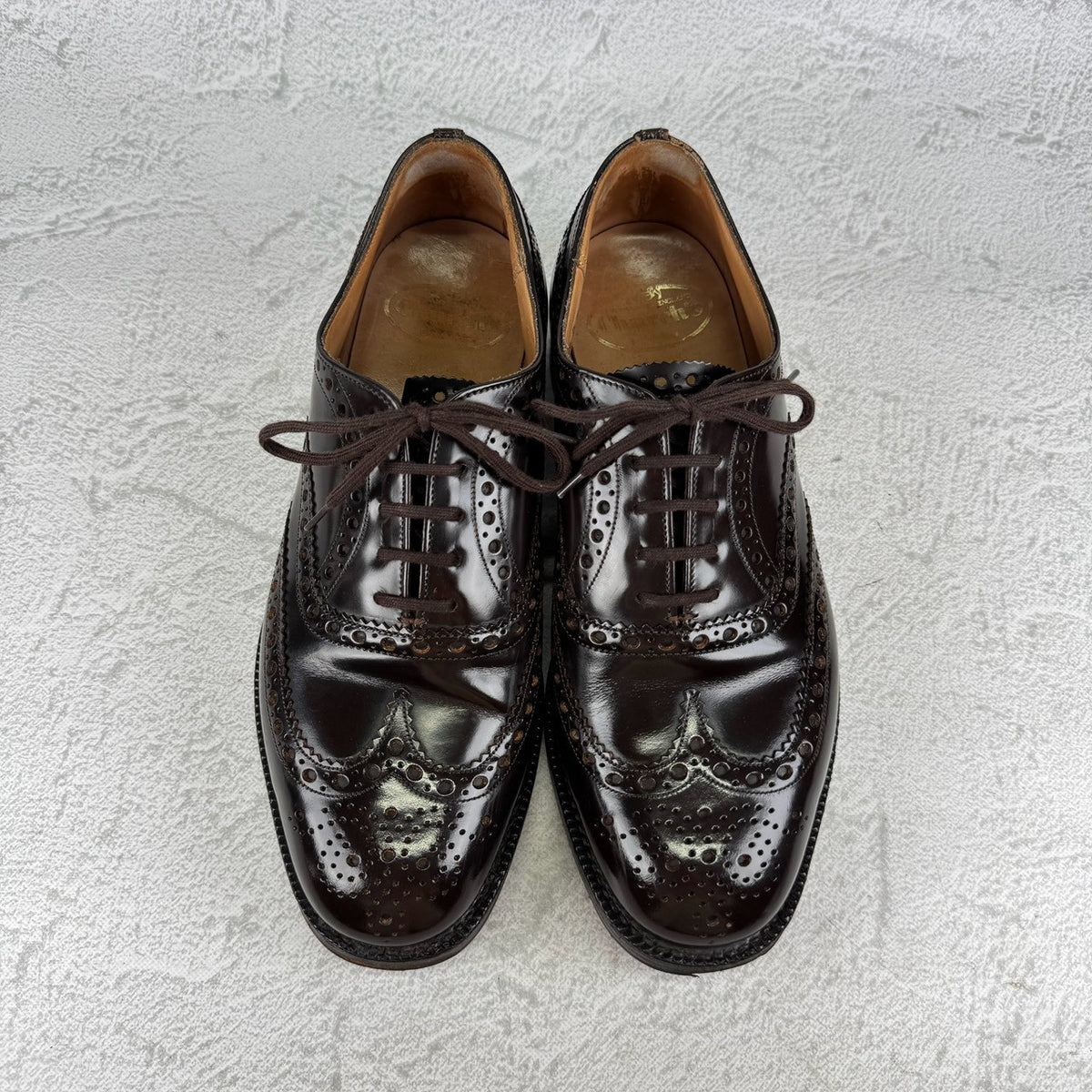 Church's チャーチ｜BURWOOD バーウッド｜フルブローグ 外羽根 ダークブラウン UK6G / 24.5cm 81ラスト 4都市 ポリッシュドバインダーカーフ 英国製 W3641