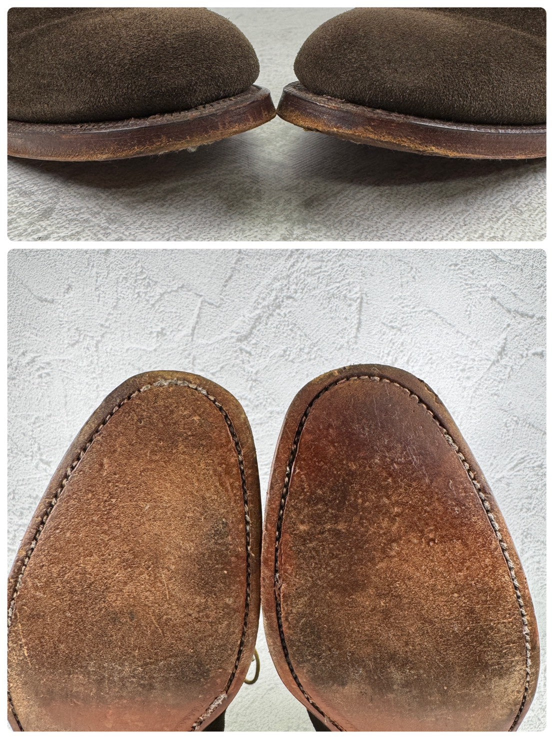 Crockett&Jones クロケットアンドジョーンズ｜CHUKKA チャッカ｜ブラウン×カーキ UK7.5D / 26cm アンライニング スエード レザーソール 英国靴 良品 W3649
