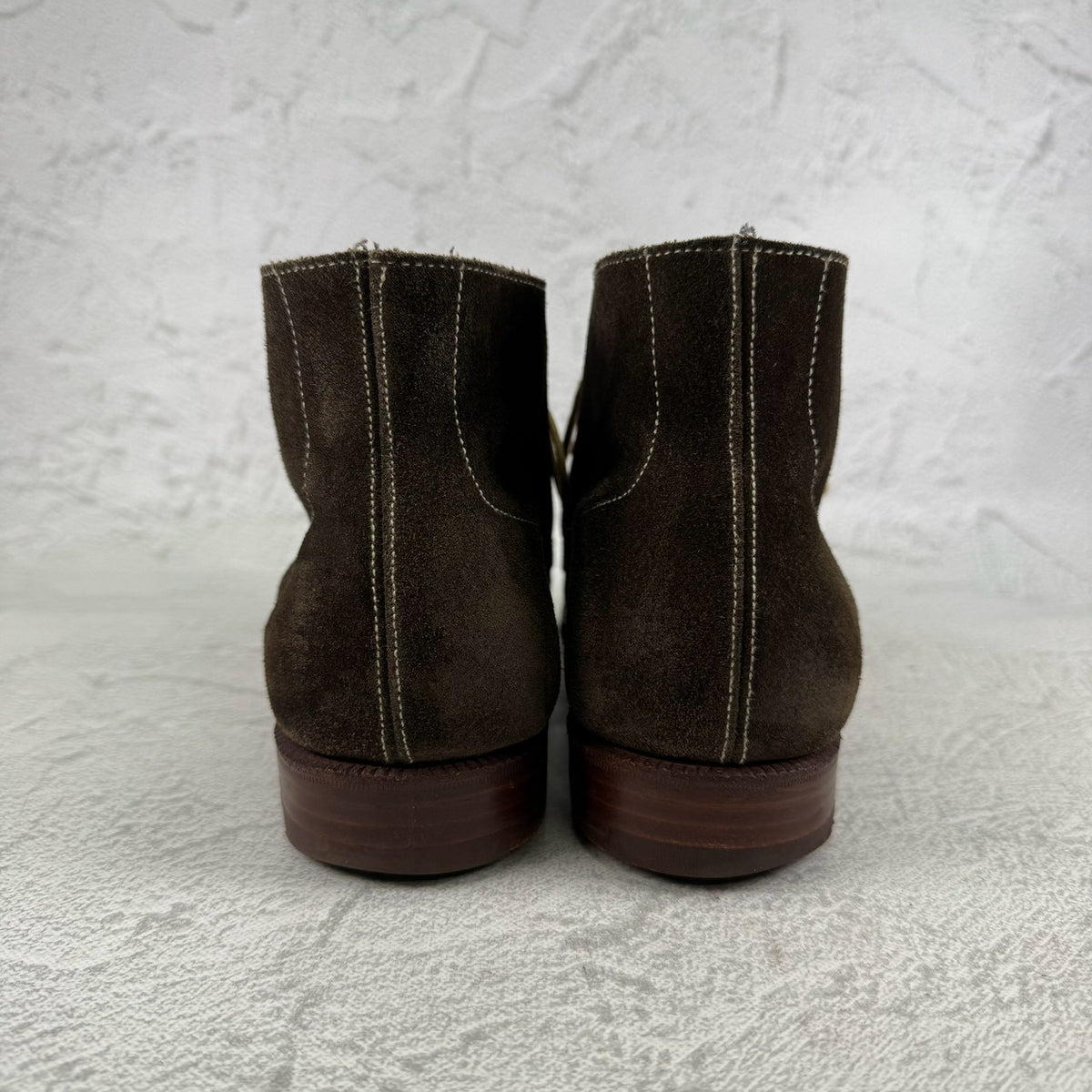 Crockett&Jones クロケットアンドジョーンズ｜CHUKKA チャッカ｜ブラウン×カーキ UK7.5D / 26cm アンライニング スエード レザーソール 英国靴 良品 W3649