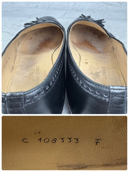 TANINO CRISCI タニノクリスチー｜311 タッセルローファー ウイングチップ ブラック UK7 / 25.5〜26cm イタリア靴 マッケイ製法 W3646