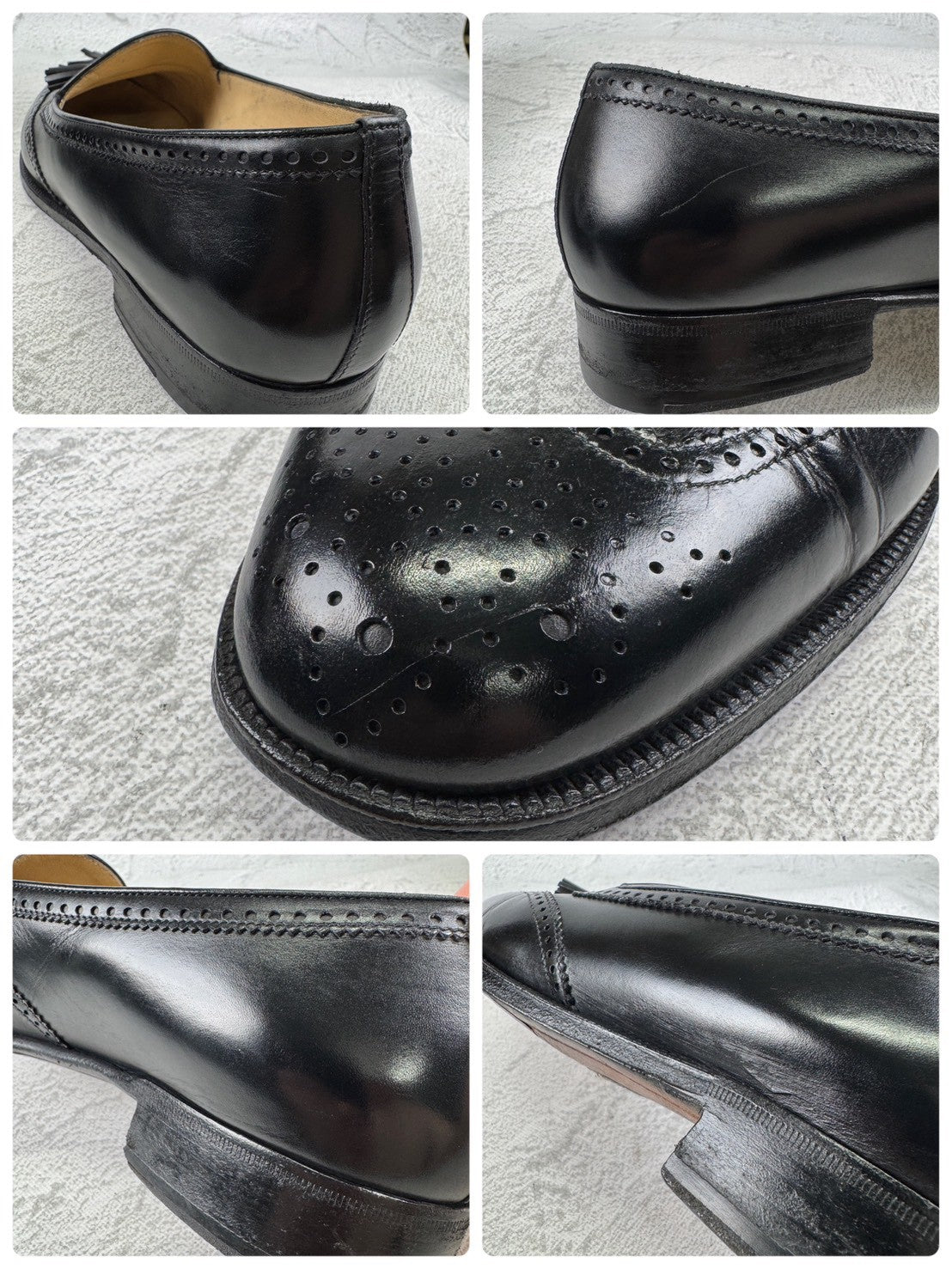 TANINO CRISCI タニノクリスチー｜311 タッセルローファー ウイングチップ ブラック UK7 / 25.5〜26cm イタリア靴 マッケイ製法 W3646