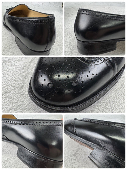 TANINO CRISCI タニノクリスチー｜311 タッセルローファー ウイングチップ ブラック UK7 / 25.5〜26cm イタリア靴 マッケイ製法 W3646