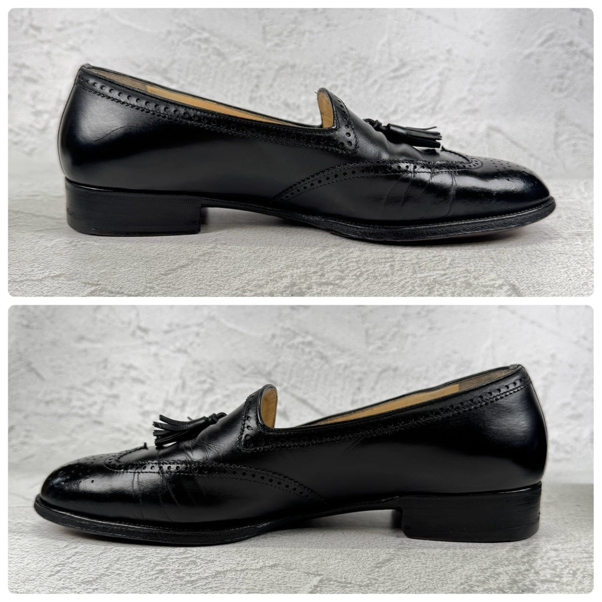 TANINO CRISCI タニノクリスチー｜311 タッセルローファー ウイングチップ ブラック UK7 / 25.5〜26cm イタリア靴 マッケイ製法 W3646