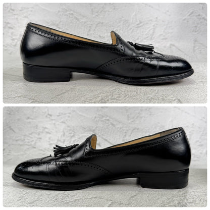 TANINO CRISCI タニノクリスチー｜311 タッセルローファー ウイングチップ ブラック UK7 / 25.5〜26cm イタリア靴 マッケイ製法 W3646